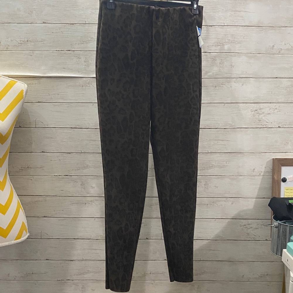 Zara Women’s Faux Suede Leopard Print Pants